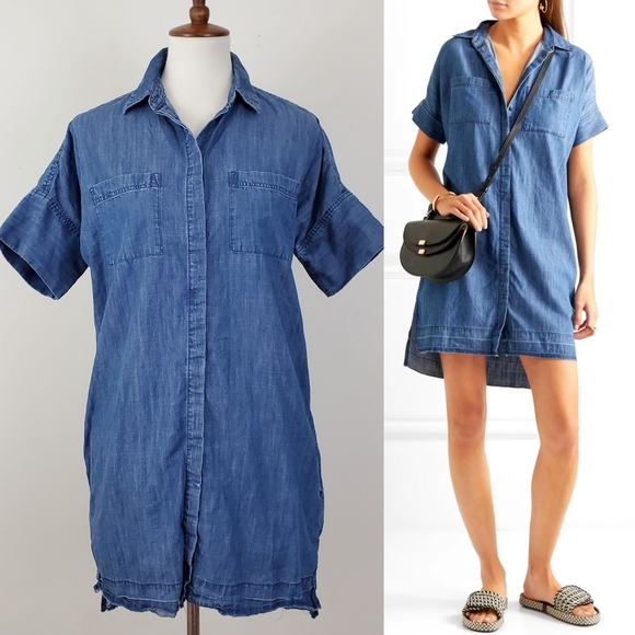 Madewell Denim Drop Hem Shirt Dress - Picture 4 of 16